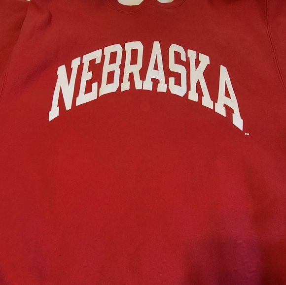 Champion Reverse Weave 90s Nebraska University Red Pullover Sweater, Size L. - Picture 11 of 16